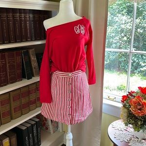 Women’s Red Sweater Monogrammed CAN Small Sweatshirt